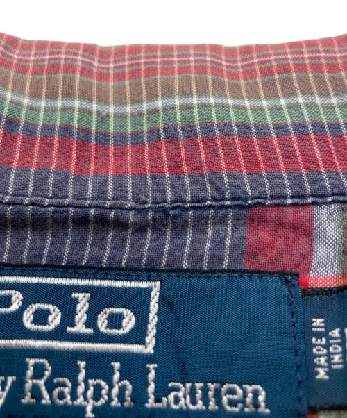 POLO RALPH LAUREN（ポロ・ラルフローレン）POLO RALPH LAUREN (ポロ・ラルフローレン) オープンカラー マドラスチェックシャツ レッド×ネイビー サイズ:Mの古着・服飾アイテム