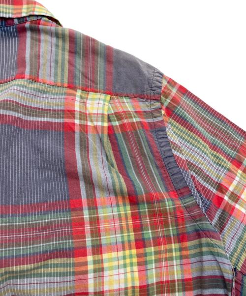 POLO RALPH LAUREN（ポロ・ラルフローレン）POLO RALPH LAUREN (ポロ・ラルフローレン) オープンカラー マドラスチェックシャツ レッド×ネイビー サイズ:Mの古着・服飾アイテム