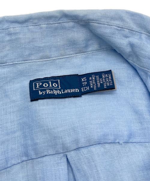 POLO RALPH LAUREN（ポロ・ラルフローレン）POLO RALPH LAUREN (ポロ・ラルフローレン) リネンプルオーバーシャツ ブルー サイズ:XSの古着・服飾アイテム