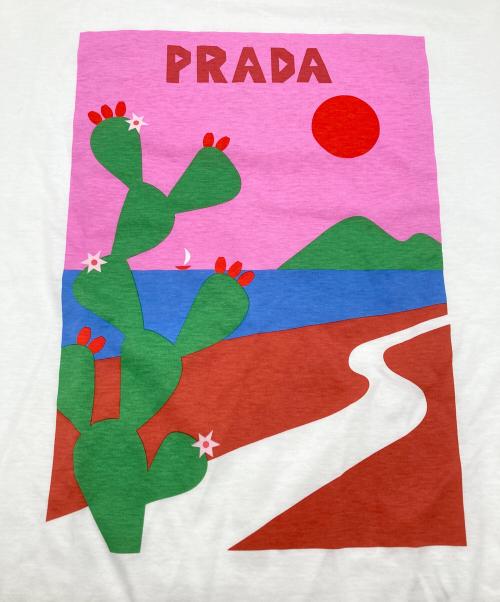 PRADA（プラダ）PRADA (プラダ) Cuctus T-Shirt プリントTシャツ ホワイト サイズ:Sの古着・服飾アイテム