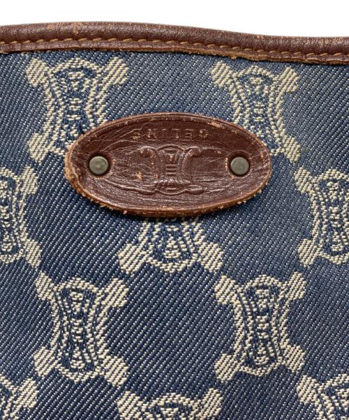 CELINE（セリーヌ）CELINE (セリーヌ) マカダム柄デニムトートバッグ ブルー×ブラウンの古着・服飾アイテム