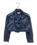 DIESELディーゼル）の古着「カットワークライダースジャケット」｜イエロー