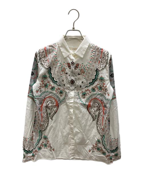 ETRO（エトロ）ETRO (エトロ) ペイズリー柄プリントシャツ ホワイト サイズ:40の古着・服飾アイテム
