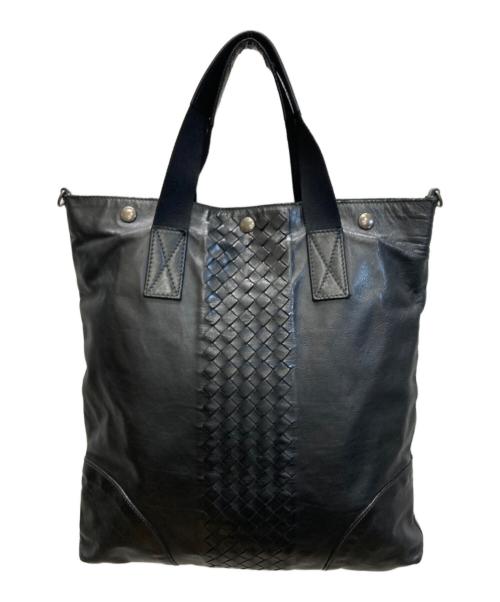 BOTTEGA VENETA（ボッテガベネタ）BOTTEGA VENETA (ボッテガベネタ) イントレチャート 2way トートバッグ ブラックの古着・服飾アイテム