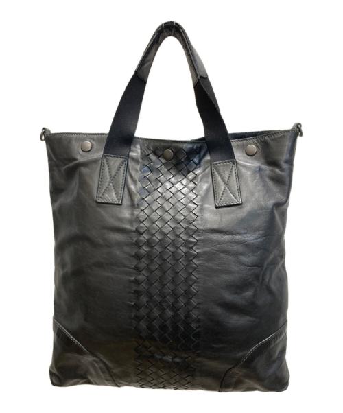 BOTTEGA VENETA（ボッテガベネタ）BOTTEGA VENETA (ボッテガベネタ) イントレチャート 2way トートバッグ ブラックの古着・服飾アイテム