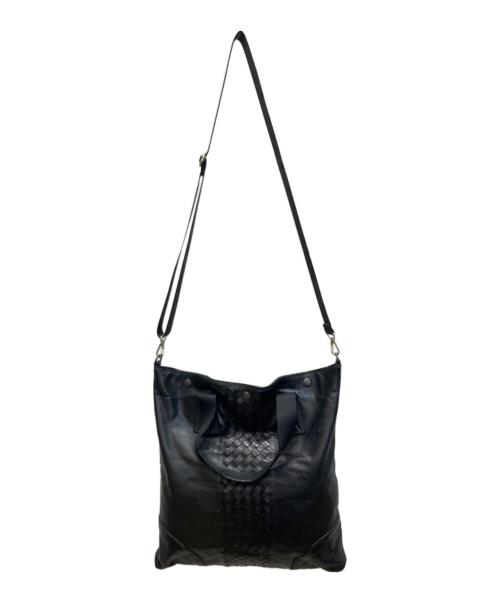 BOTTEGA VENETA（ボッテガベネタ）BOTTEGA VENETA (ボッテガベネタ) イントレチャート 2way トートバッグ ブラックの古着・服飾アイテム