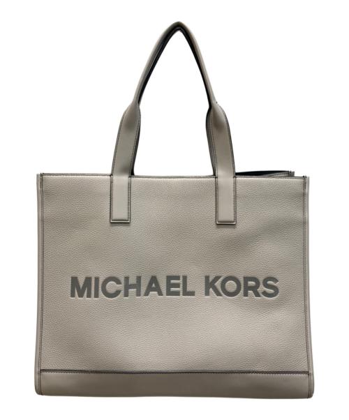 MICHAEL KORS（マイケルコース）MICHAEL KORS (マイケルコース) クーパー エンボスロゴ レザートートバッグ ベージュの古着・服飾アイテム