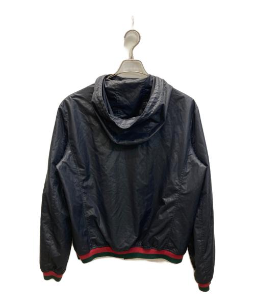 GUCCI（グッチ）GUCCI (グッチ) ボタンアップフーデッドナイロンジャケット ブラック サイズ:SIZE 50の古着・服飾アイテム