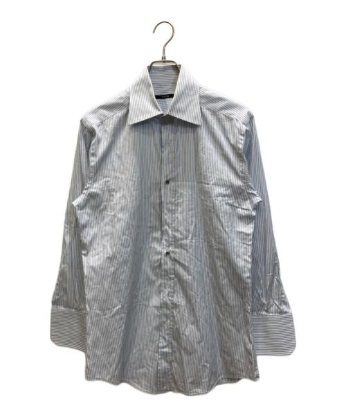 GUCCI（グッチ）GUCCI (グッチ) ドレス ストライプシャツ ブルー×ホワイト サイズ:41|16の古着・服飾アイテム