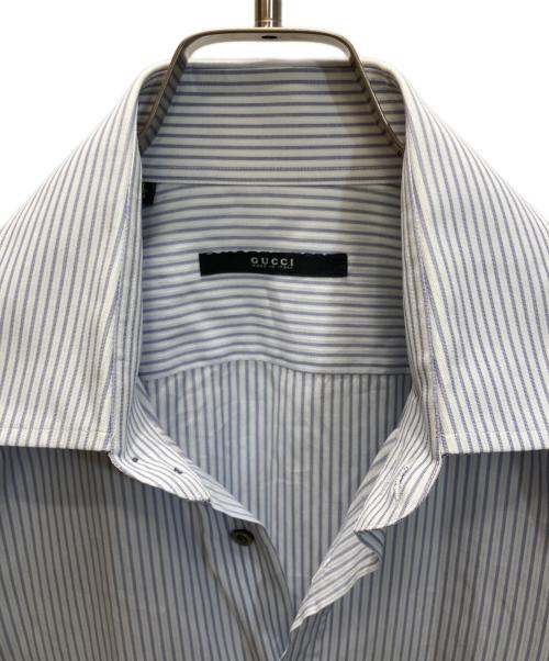 GUCCI（グッチ）GUCCI (グッチ) ドレス ストライプシャツ ブルー×ホワイト サイズ:41|16の古着・服飾アイテム