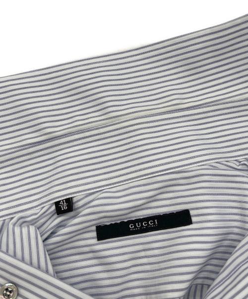 GUCCI（グッチ）GUCCI (グッチ) ドレス ストライプシャツ ブルー×ホワイト サイズ:41|16の古着・服飾アイテム
