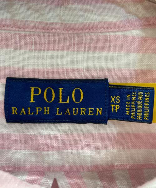 POLO RALPH LAUREN（ポロ・ラルフローレン）POLO RALPH LAUREN (ポロ・ラルフローレン) リネンストライプシャツ ホワイト×ピンク サイズ:XSの古着・服飾アイテム