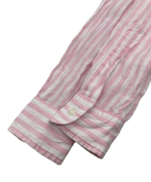 POLO RALPH LAUREN（ポロ・ラルフローレン）POLO RALPH LAUREN (ポロ・ラルフローレン) リネンストライプシャツ ホワイト×ピンク サイズ:XSの古着・服飾アイテム