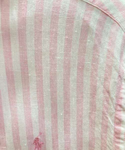 POLO RALPH LAUREN（ポロ・ラルフローレン）POLO RALPH LAUREN (ポロ・ラルフローレン) リネンストライプシャツ ホワイト×ピンク サイズ:XSの古着・服飾アイテム
