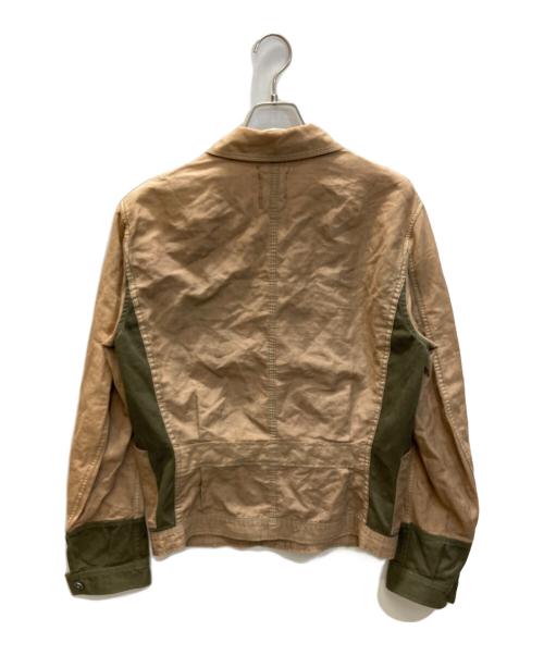 DIESEL（ディーゼル）DIESEL (ディーゼル) Happiness DEALER リネン混ジャケット ベージュ×グリーン サイズ:SIZE Lの古着・服飾アイテム