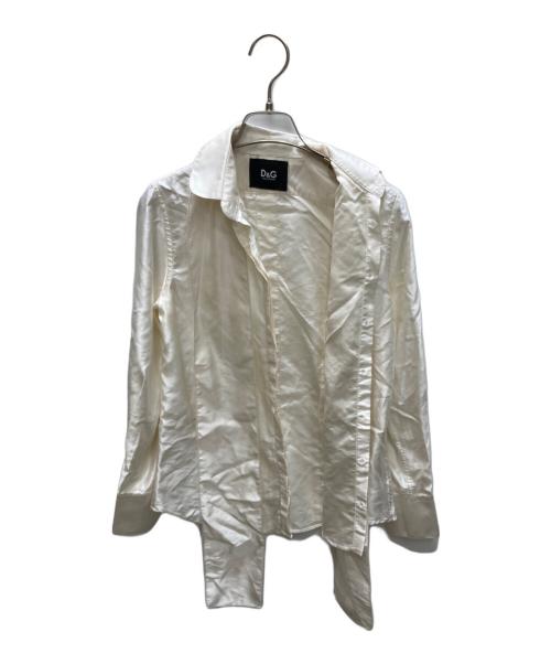 D&G（ディーアンドジー）D&G (ディーアンドジー) ボウタイシャツ ホワイト サイズ:38の古着・服飾アイテム