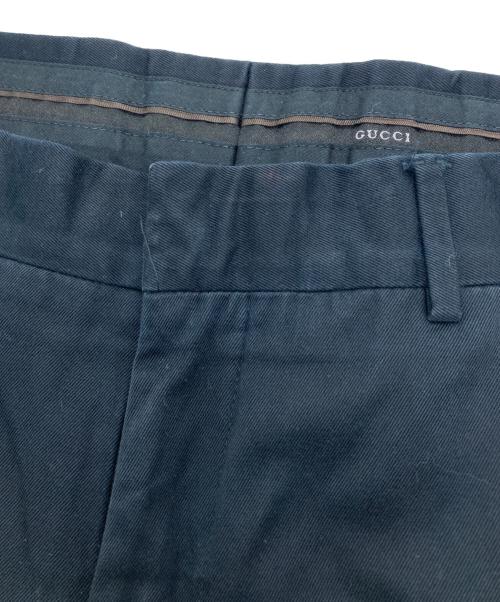 GUCCI（グッチ）GUCCI (グッチ) コットンストレートパンツ ブラック サイズ:SIZE 48の古着・服飾アイテム