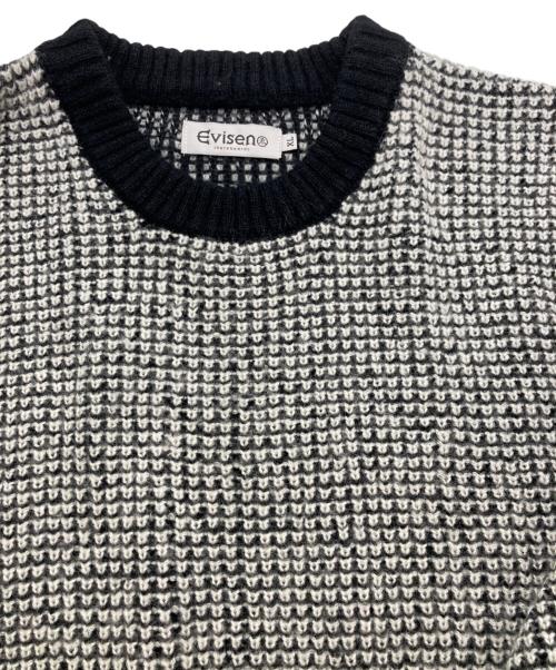 EVISEN（エビセン）EVISEN (エビセン) モヘヤ混ニット ブラック×ホワイト サイズ:SIZE XLの古着・服飾アイテム