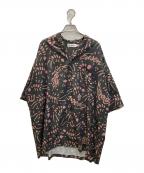 EVISENエビセン）の古着「SHRIMP CHIRASHI STRETCH SHIRT」｜ブラック×ピンク