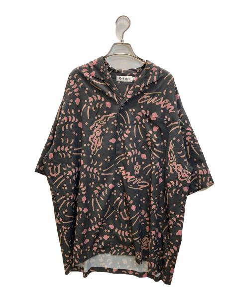 EVISEN（エビセン）EVISEN (エビセン) SHRIMP CHIRASHI STRETCH SHIRT ブラック×ピンク サイズ:SIZE XLの古着・服飾アイテム