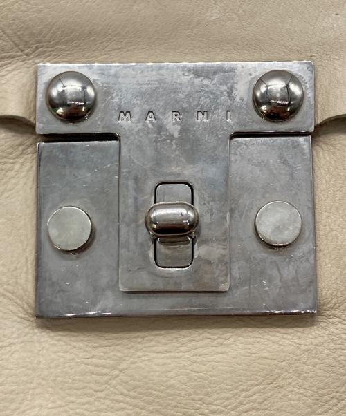 MARNI（マルニ）MARNI (マルニ) セミショルダー レザーホーボーバッグ ベージュの古着・服飾アイテム