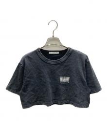 ALEXANDER WANG（アレキサンダー・ワン）の古着「アシッドウォッシュ ロゴプリント Tシャツ」｜ブラック