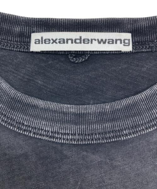 ALEXANDER WANG（アレキサンダー・ワン）ALEXANDER WANG (アレキサンダー・ワン) アシッドウォッシュ ロゴプリント Tシャツ ブラック サイズ:SIZE XSの古着・服飾アイテム
