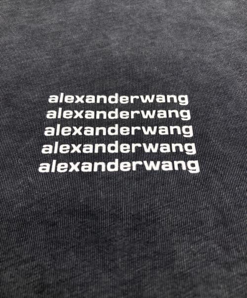 ALEXANDER WANG（アレキサンダー・ワン）ALEXANDER WANG (アレキサンダー・ワン) アシッドウォッシュ ロゴプリント Tシャツ ブラック サイズ:SIZE XSの古着・服飾アイテム