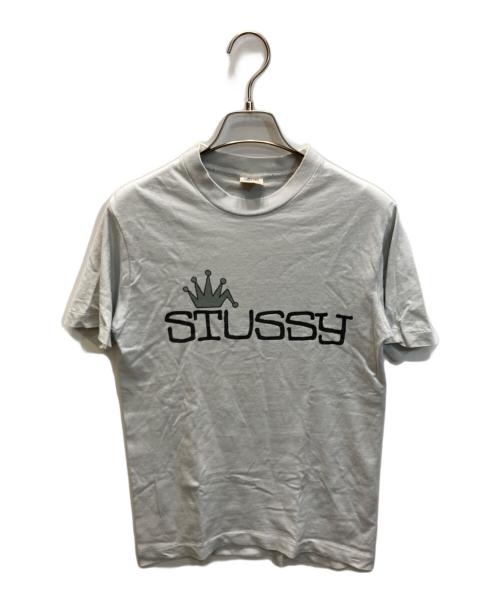 stussy（ステューシー）stussy (ステューシー) 折れクラウンロゴTシャツ グレー サイズ:SIZE Sの古着・服飾アイテム