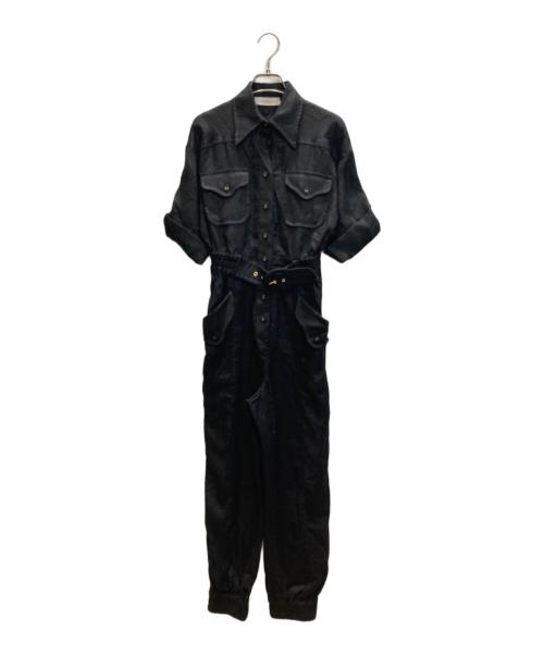 ZIMMERMANN（ジマーマン）ZIMMERMANN (ジマーマン) リネンジャンプスーツ ブラック サイズ:SIZE 0の古着・服飾アイテム