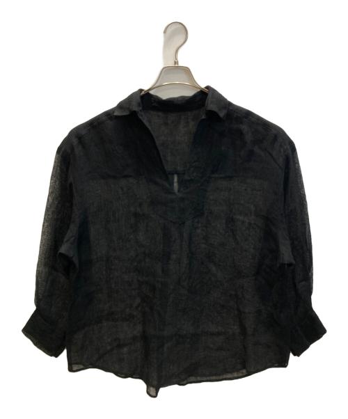 JOURNAL STANDARD（ジャーナルスタンダード）JOURNAL STANDARD (ジャーナルスタンダード) リネンメッシュシャツ ブラック サイズ:下記参照の古着・服飾アイテム