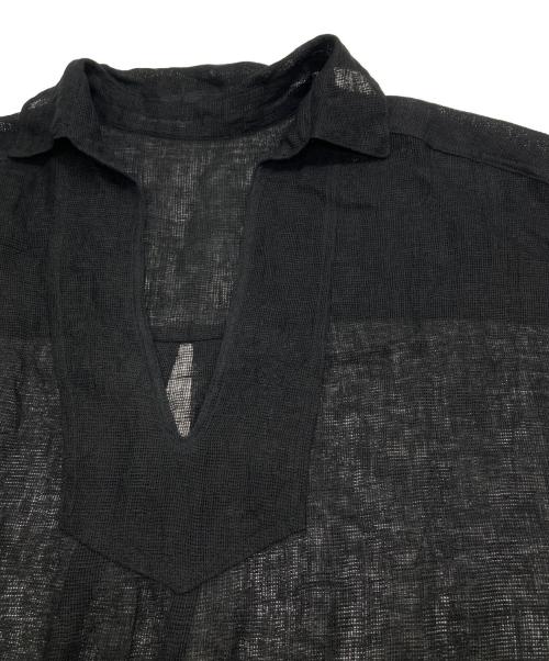 JOURNAL STANDARD（ジャーナルスタンダード）JOURNAL STANDARD (ジャーナルスタンダード) リネンメッシュシャツ ブラック サイズ:下記参照の古着・服飾アイテム