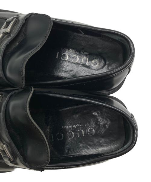 GUCCI（グッチ）GUCCI (グッチ) スクエアビットローファー ブラック サイズ:SIZE 40 1/2の古着・服飾アイテム