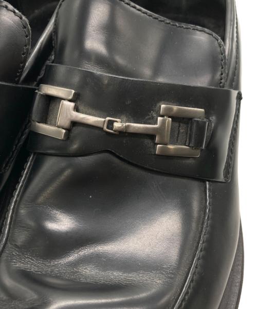 GUCCI（グッチ）GUCCI (グッチ) スクエアビットローファー ブラック サイズ:SIZE 40 1/2の古着・服飾アイテム