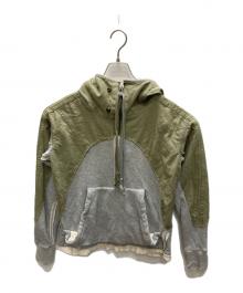 GREG LAUREN（グレッグローレン）の古着「アーミーテントドッキングフーディー」｜グレー×オリーブ