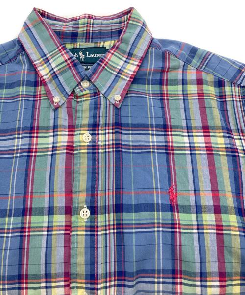 POLO RALPH LAUREN（ポロ・ラルフローレン）POLO RALPH LAUREN (ポロ・ラルフローレン) ボタンダウンチェックシャツ ブルー サイズ:Lの古着・服飾アイテム