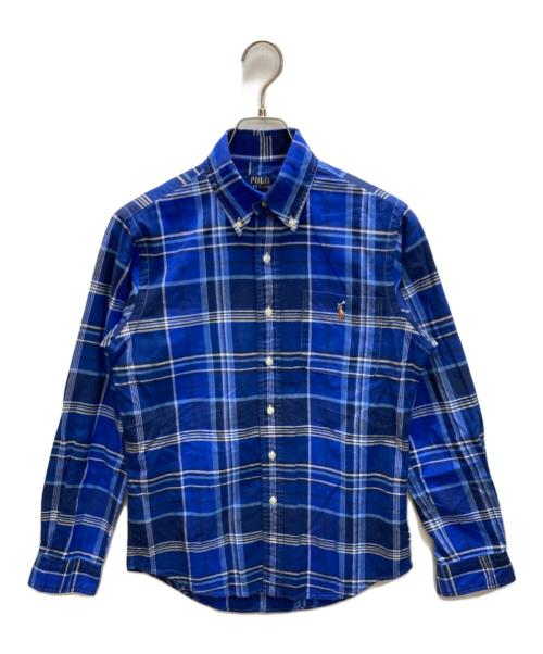 POLO RALPH LAUREN（ポロ・ラルフローレン）POLO RALPH LAUREN (ポロ・ラルフローレン) ボタンダウンチェックシャツ ブルー サイズ:XSの古着・服飾アイテム