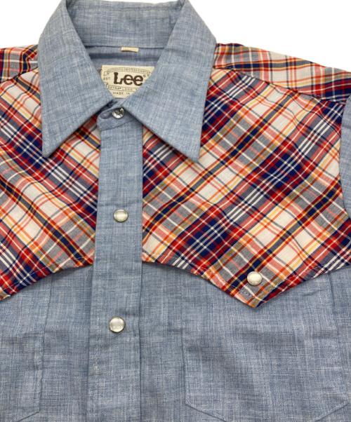 LEE（リー）LEE (リー) 切替ウエスタンシャツ ブルー×レッド サイズ:SIZE 15 1/2の古着・服飾アイテム
