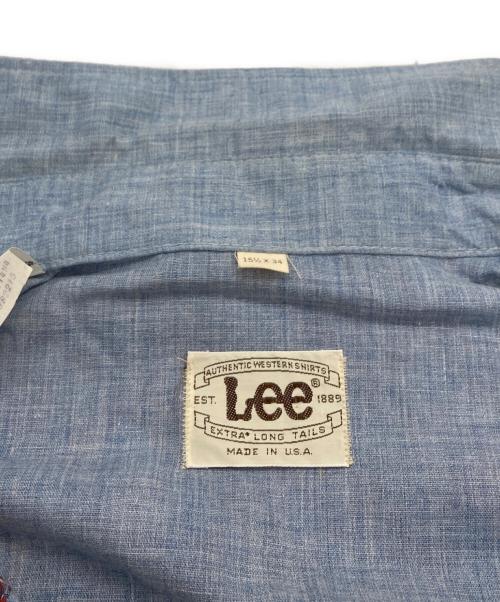 LEE（リー）LEE (リー) 切替ウエスタンシャツ ブルー×レッド サイズ:SIZE 15 1/2の古着・服飾アイテム