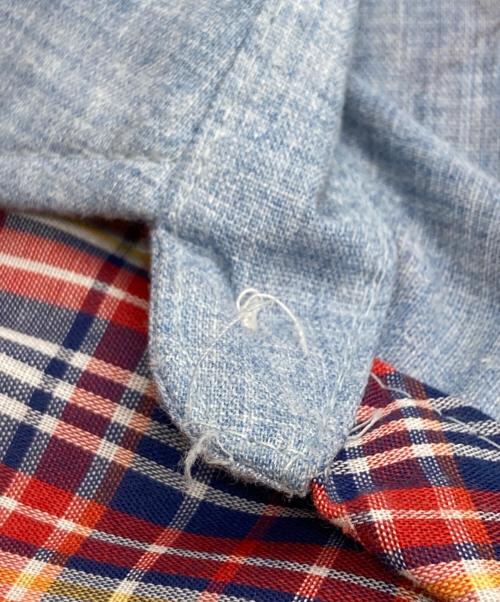 LEE（リー）LEE (リー) 切替ウエスタンシャツ ブルー×レッド サイズ:SIZE 15 1/2の古着・服飾アイテム