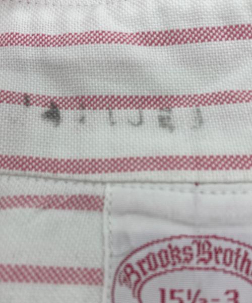 BROOKS BROTHERS（ブルックスブラザーズ）BROOKS BROTHERS (ブルックスブラザーズ) makers ボタンダウンストライプシャツ ホワイト×ピンク サイズ:SIZE 15 1/2-3の古着・服飾アイテム