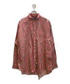 RALPH LAURENラルフローレン）の古着「ストライプ BDシャツ」｜レッド×グリーン