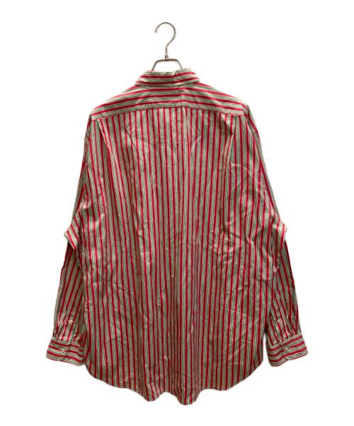 RALPH LAUREN（ラルフローレン）RALPH LAUREN (ラルフローレン) ストライプ BDシャツ レッド×グリーン サイズ:SIZE XLの古着・服飾アイテム