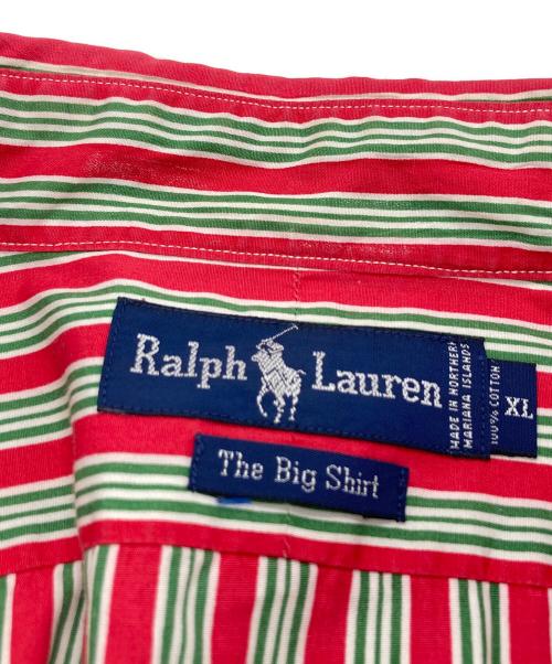 RALPH LAUREN（ラルフローレン）RALPH LAUREN (ラルフローレン) ストライプ BDシャツ レッド×グリーン サイズ:SIZE XLの古着・服飾アイテム