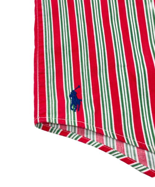 RALPH LAUREN（ラルフローレン）RALPH LAUREN (ラルフローレン) ストライプ BDシャツ レッド×グリーン サイズ:SIZE XLの古着・服飾アイテム