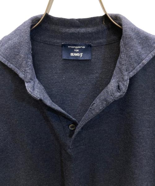 MORGANO（モルガーノ）MORGANO (モルガーノ) BEAMS F (ビームスエフ) Cotton Kanoko Polo Shirt カノコポロシャツ ネイビー サイズ:50の古着・服飾アイテム