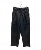 cornierコルニエ）の古着「Super130's WORSTED WOOL TROPICAL 2-TUCK EASY PANTS」｜ブラック