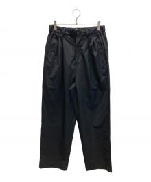 cornier（コルニエ）の古着「Super130's WORSTED WOOL TROPICAL 2-TUCK EASY PANTS」｜ブラック