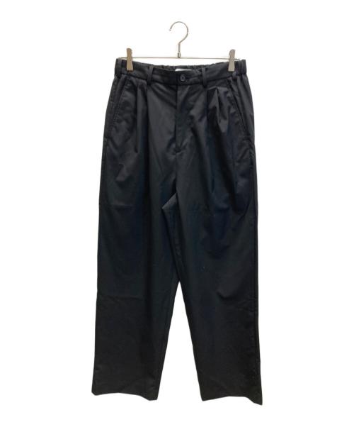 cornier（コルニエ）cornier (コルニエ) Super130's WORSTED WOOL TROPICAL 2-TUCK EASY PANTS ブラック サイズ:XLの古着・服飾アイテム