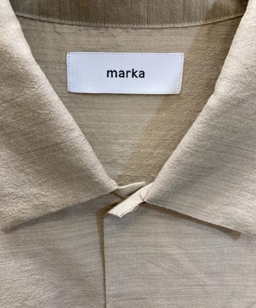 MARKA（マーカ）MARKA (マーカ) OPEN COLLAR S/S SHIRT -WOOL SILK FEATHER CLOTH- ベージュ サイズ:3の古着・服飾アイテム
